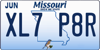 MO license plate XL7P8R