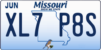 MO license plate XL7P8S