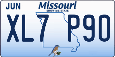 MO license plate XL7P9O