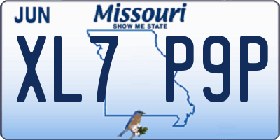 MO license plate XL7P9P