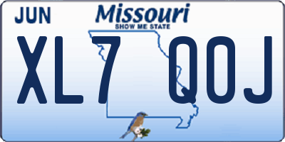 MO license plate XL7Q0J