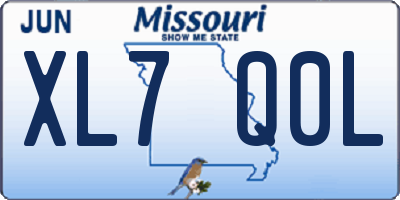 MO license plate XL7Q0L