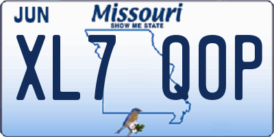 MO license plate XL7Q0P