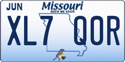 MO license plate XL7Q0R