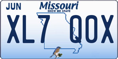 MO license plate XL7Q0X