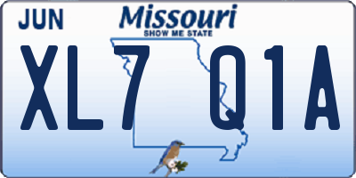 MO license plate XL7Q1A