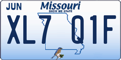 MO license plate XL7Q1F
