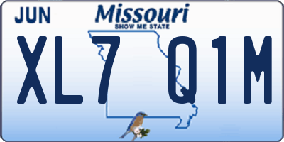 MO license plate XL7Q1M