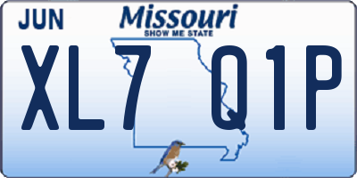 MO license plate XL7Q1P
