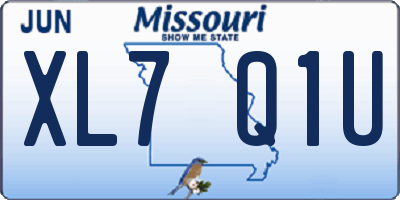 MO license plate XL7Q1U