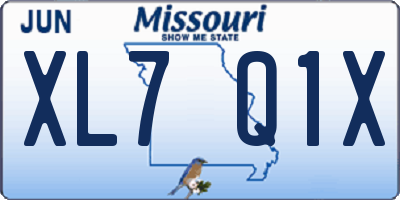 MO license plate XL7Q1X