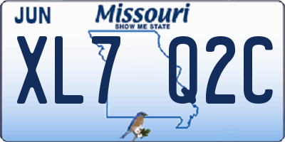 MO license plate XL7Q2C