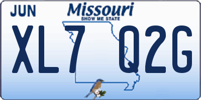 MO license plate XL7Q2G
