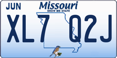 MO license plate XL7Q2J