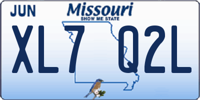 MO license plate XL7Q2L