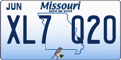 MO license plate XL7Q2O