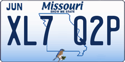MO license plate XL7Q2P