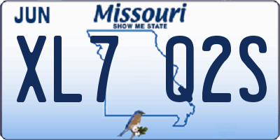 MO license plate XL7Q2S