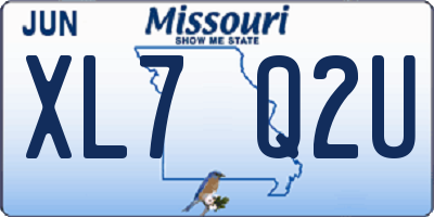 MO license plate XL7Q2U