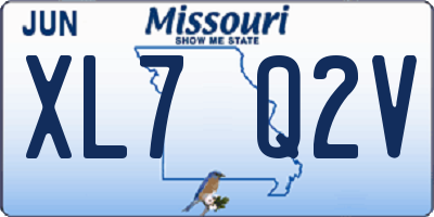 MO license plate XL7Q2V