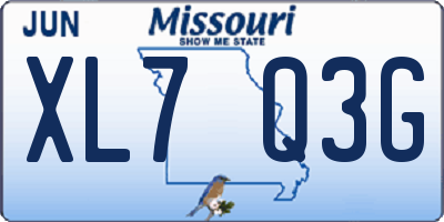 MO license plate XL7Q3G