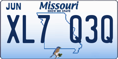 MO license plate XL7Q3Q
