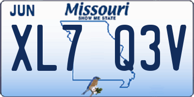 MO license plate XL7Q3V