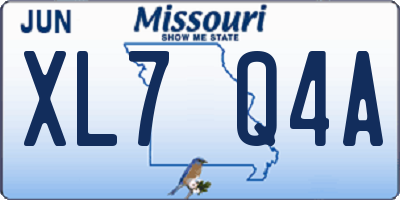 MO license plate XL7Q4A