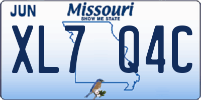 MO license plate XL7Q4C