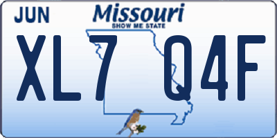 MO license plate XL7Q4F