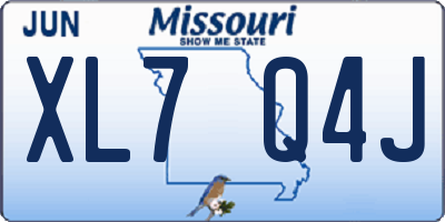 MO license plate XL7Q4J