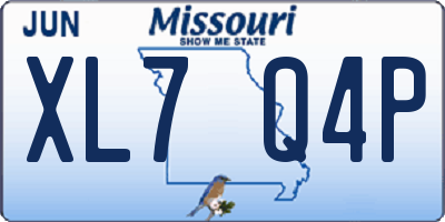 MO license plate XL7Q4P