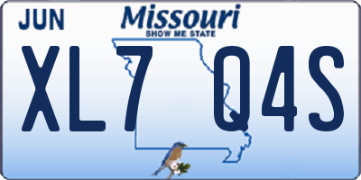 MO license plate XL7Q4S