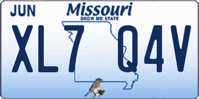 MO license plate XL7Q4V