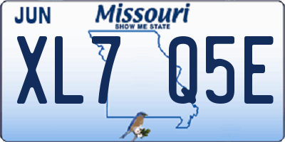 MO license plate XL7Q5E