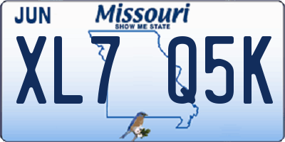 MO license plate XL7Q5K