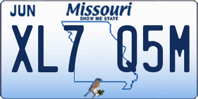MO license plate XL7Q5M