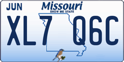 MO license plate XL7Q6C