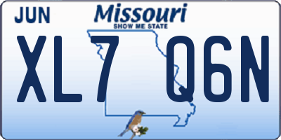 MO license plate XL7Q6N