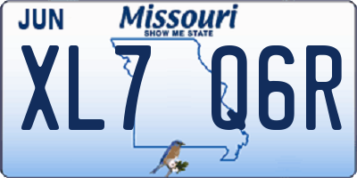 MO license plate XL7Q6R