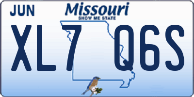 MO license plate XL7Q6S