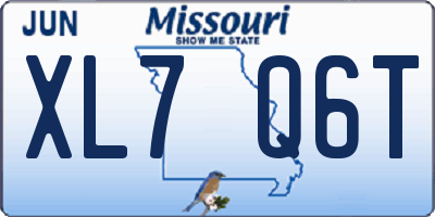 MO license plate XL7Q6T