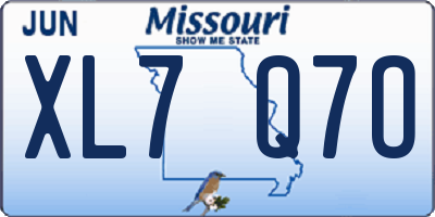 MO license plate XL7Q7O