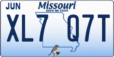 MO license plate XL7Q7T