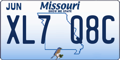 MO license plate XL7Q8C