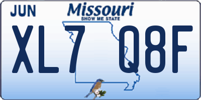 MO license plate XL7Q8F