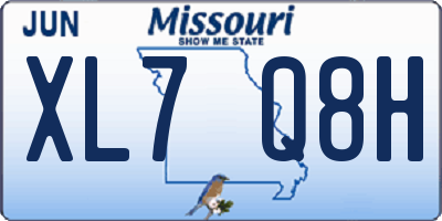 MO license plate XL7Q8H