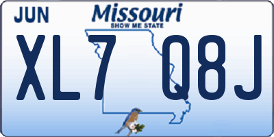 MO license plate XL7Q8J