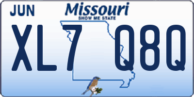 MO license plate XL7Q8Q