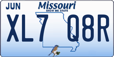 MO license plate XL7Q8R